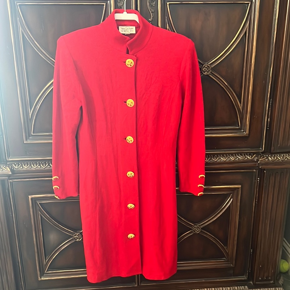 St John knit red dress. Size 10. Vintage.